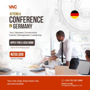 Conference in Germany visa application from the best travel agent in Nigeria