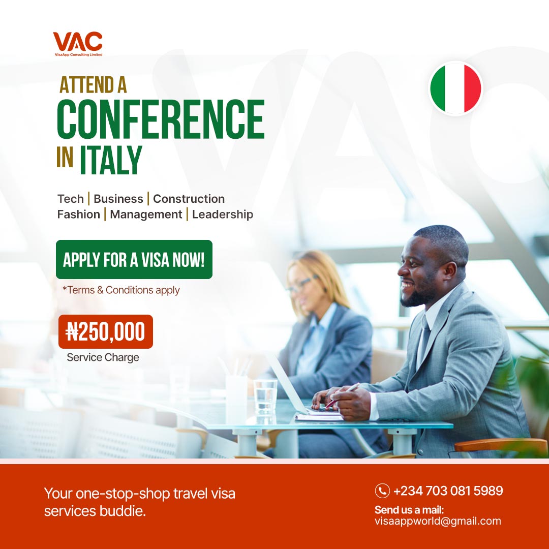 Italy Conference visa application from the best travel agent in nigeria