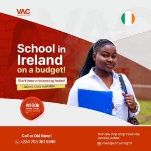 Ireland student visa application from the best travel agent in Nigeria