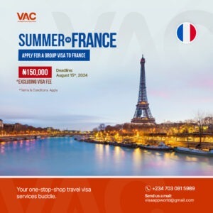 Summer in France visa application from the best travel agent in nigeria