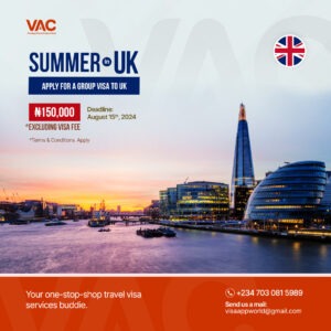 Summer in UK visa application from the best travel agent in nigeria
