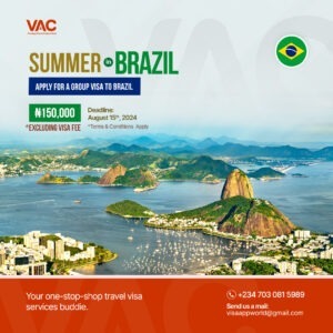 Summer in Brazil visa application from the best travel agent in nigeria